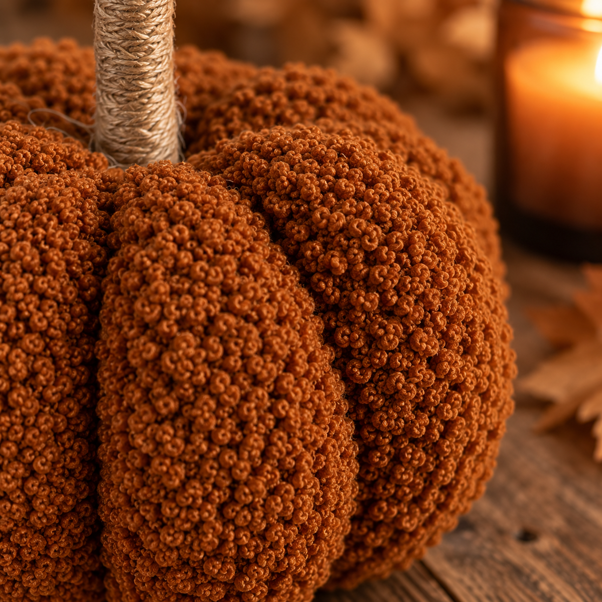 Bouclé Plush Pumpkin – Rust | 12cm