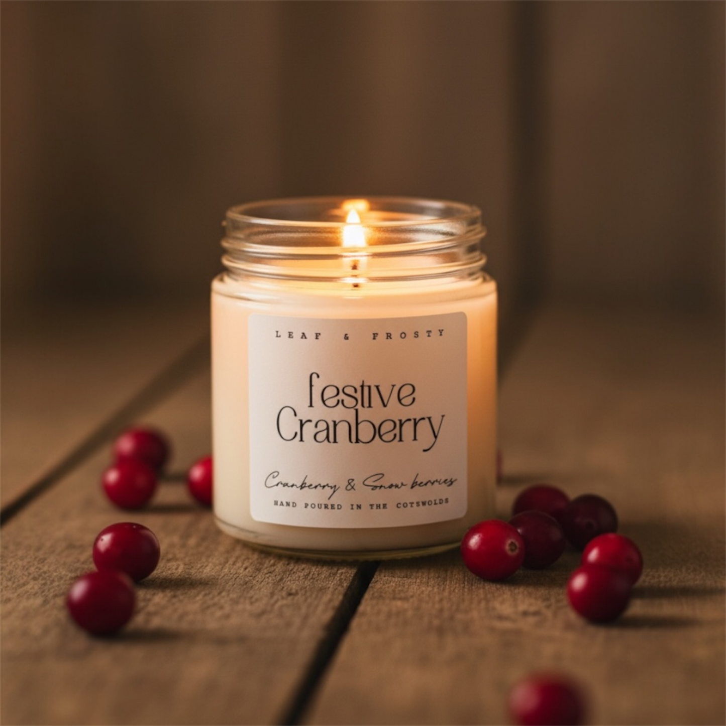 Festive Cranberry- Beeswax Candle