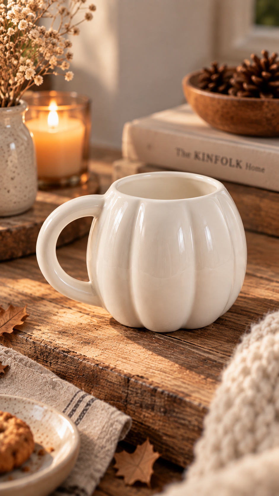 White Ceramic Pumpkin Mug