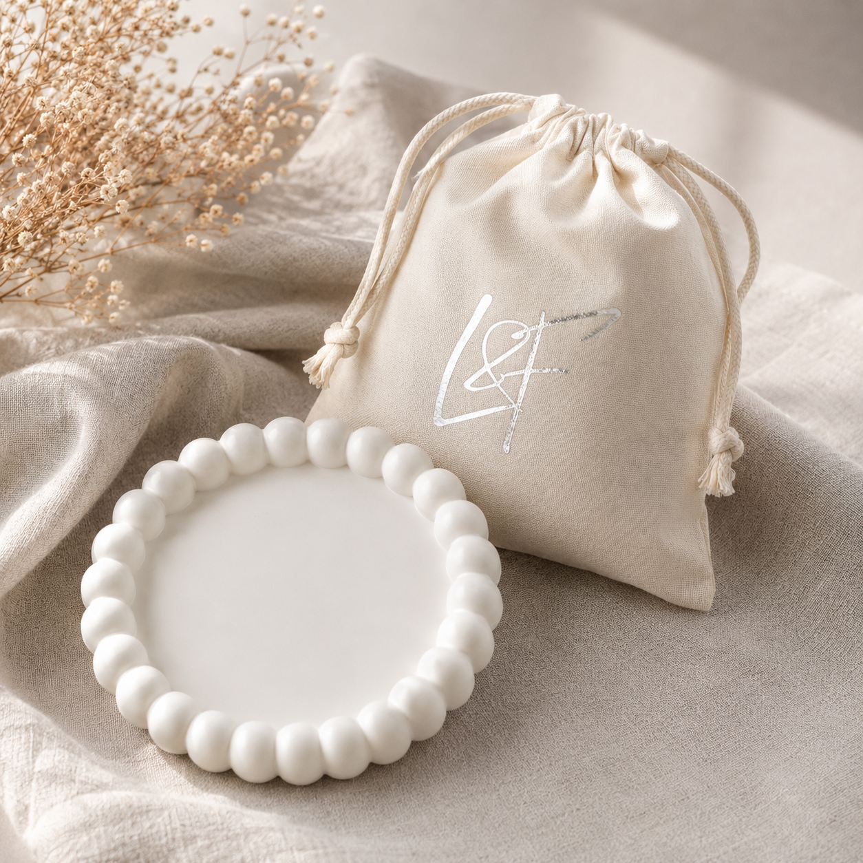 Bubble Ceramic Stone Cast Tray | Reed Diffuser, Candle & Jewellery Tray