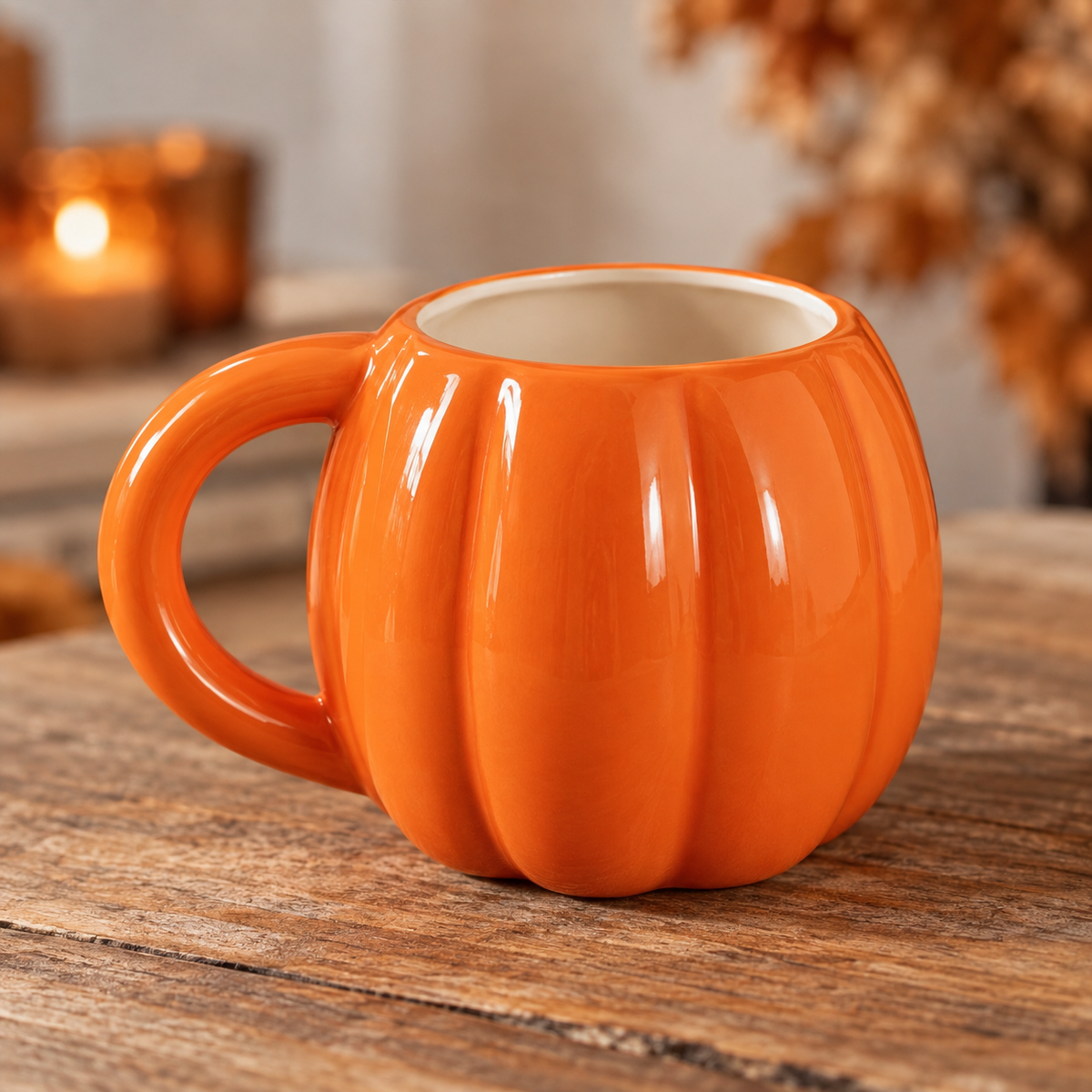 Orange Ceramic Pumpkin Mug