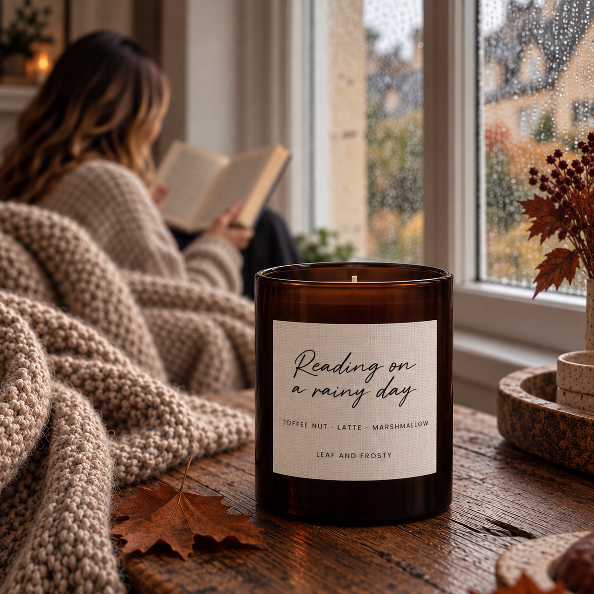 Reading on a Rainy Day - Candle